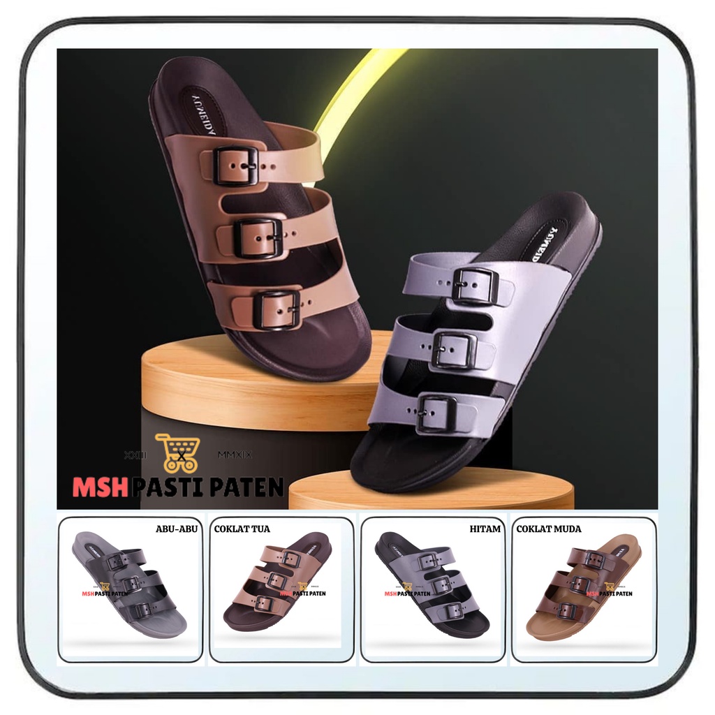 YUMEIDA GT 9071 UKURAN 38-43 Sandal selop pria dewasa bahan karet Sandal gesper pria