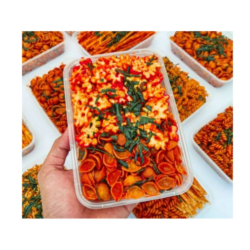 

MAKANAN RINGAN KERUPUK SEBLAK MIX KEONG PEDAS MANIS 250 GR