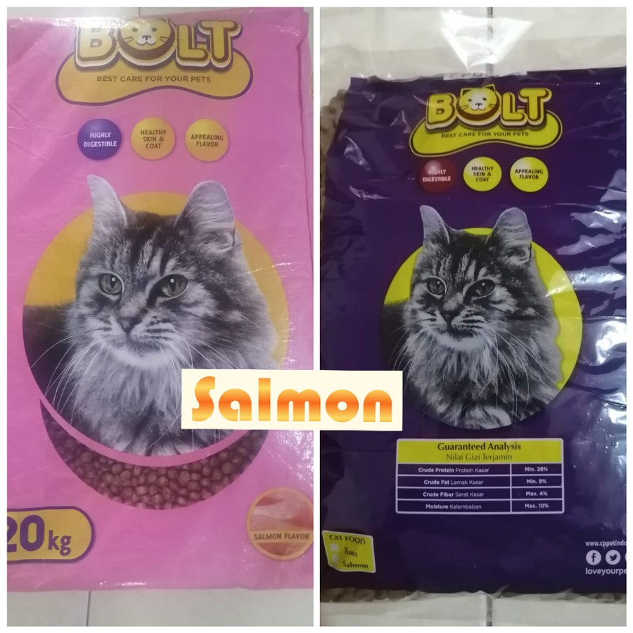 Bolt Salmon Repack 1 kg makanan kucing repack 1 kg Salmon