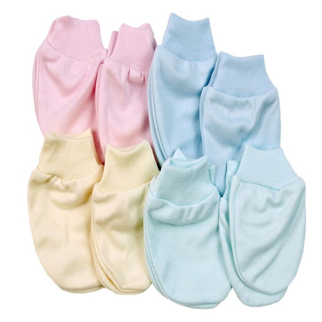 Fluffy Sarung Tangan Dan Kaki Rib&amp;karet Salur Newborn isi 3pcs dan 4pcs