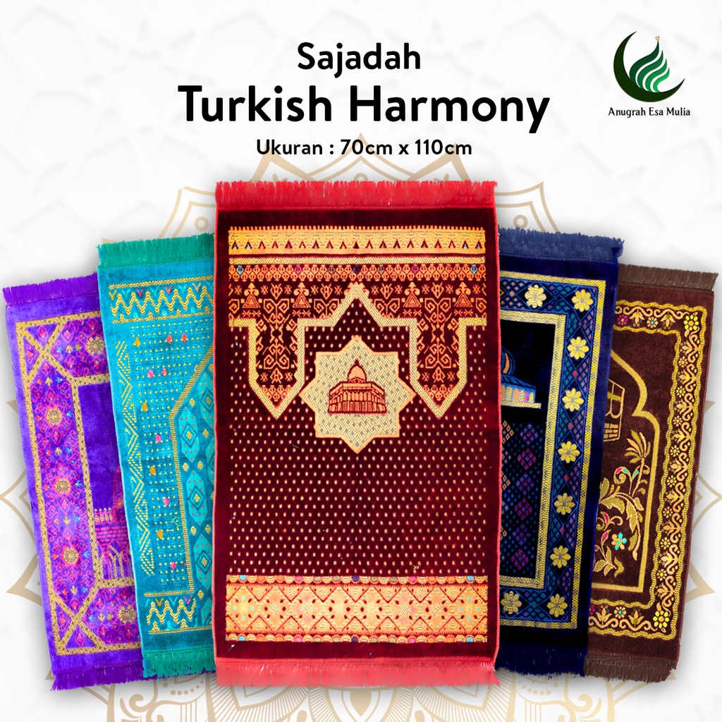Sajadah Dewasa Tebal | Turkish Harmony | Uk. 70x110 | Model Terbaru | Gift | Souvenir Haji | Terlaris