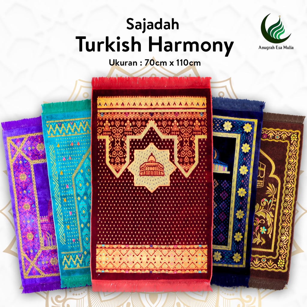 Sajadah Dewasa Tebal | Turkish Harmony | Uk. 70x110 | Model Terbaru | Gift | Souvenir Haji | Terlaris