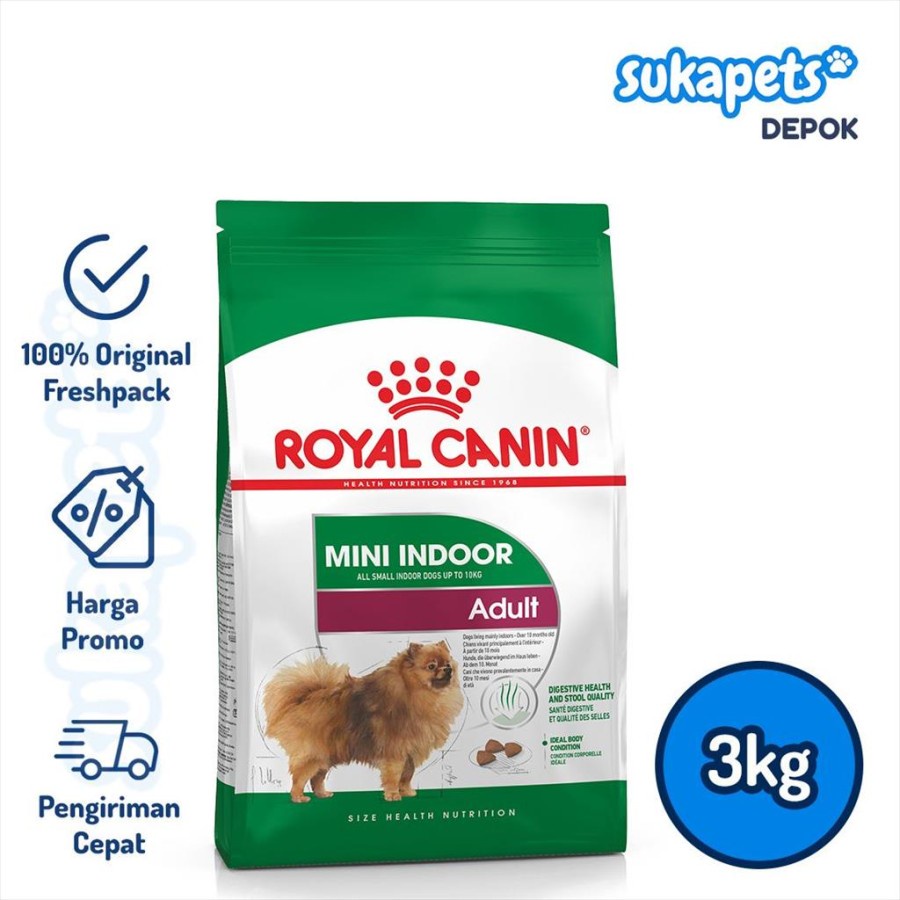 Royal Canin Mini Indoor Adult Makanan Anjing Dewasa Dry 3kg