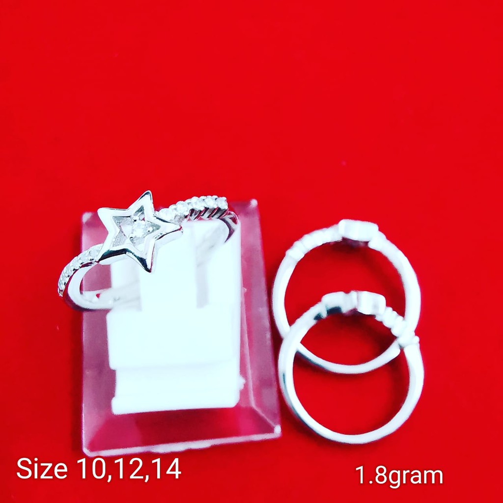 PERHIASAN SILVER 925 CINCIN FASHION BINTANG  SIZE 10 12 14 1.8 GRAM