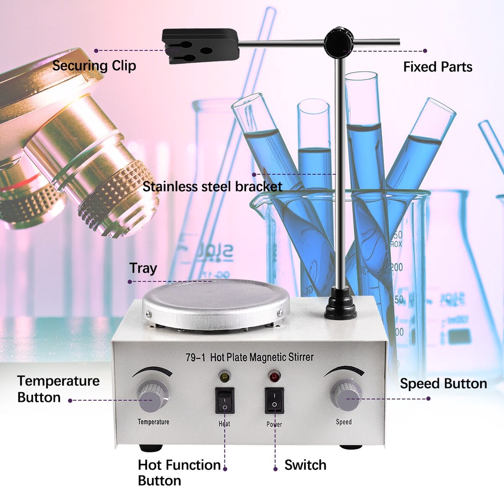 Magnetic hotplate Stirrer Hot Plate Magnetic Stirrer 79-1 Magnet Stirer Pemutar Lab Hotplate Laboratorium