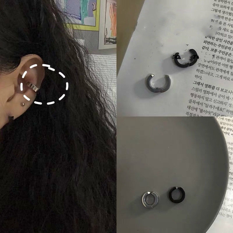 Anting Bahan Titanium Steel Gaya Harajuku