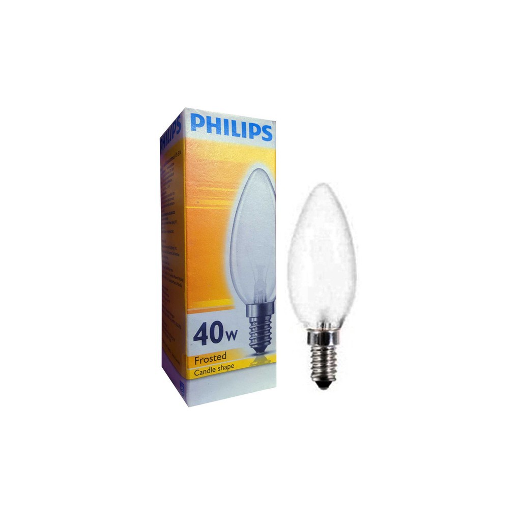 Bohlam Lampu Pijar Philips Candle 40W 40Watt 40 Watt Frosted Kaca Es