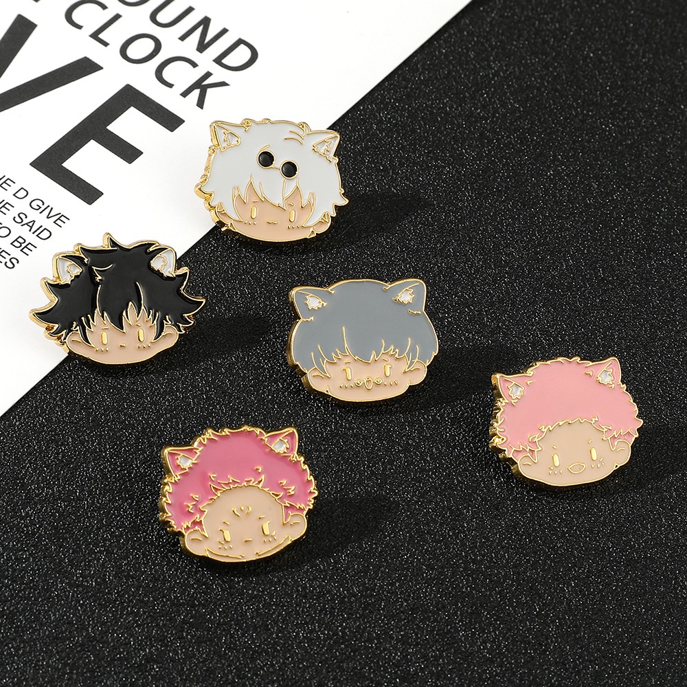 Bros Pin Enamel Desain Kartun Anime Gojo Satoru Fushiguro Megumi Itadori Yuji Untuk Hadiah