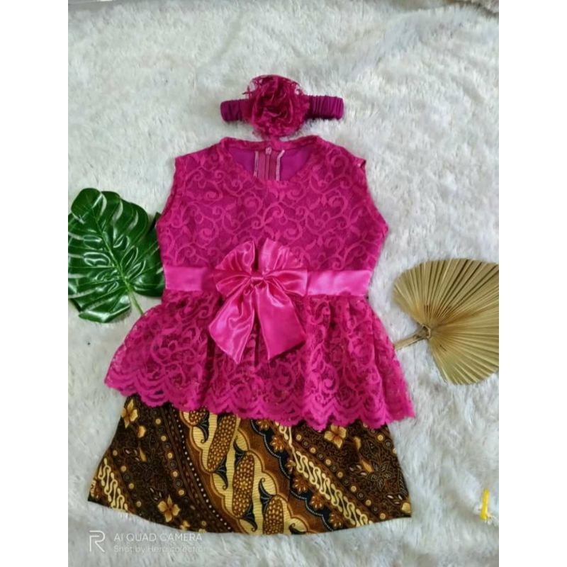 KEBAYA MODERN NEWBORN , KEBAYA BROKAT , WARNA PINK FANTA