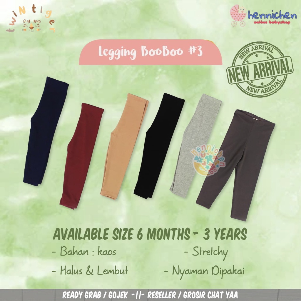 Twin Tiger Legging Anak Bahan Halus 0-3 Tahun Boo Boo / BooBoo Legging Bayi