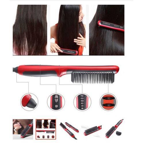 JT - Catok Sisir Pelurus Rambut Hair Straightener Curler 2 in 1 catokan sisir listrik