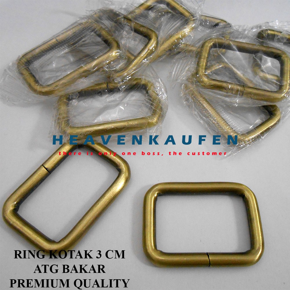 Ring Kotak Tas ATG Bakar 3 cm Bagus Kualitas Premium Tebal