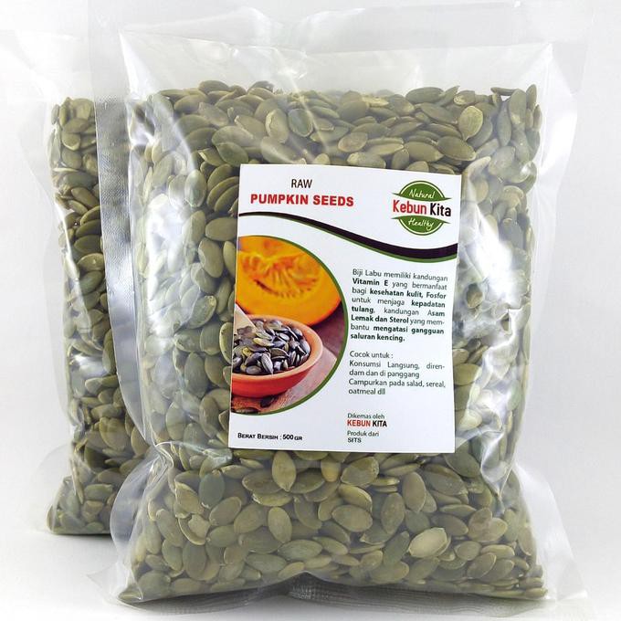 

Diskon Gila!! Biji Labu Mentah 500gr ( Raw Pumpkin Seeds)