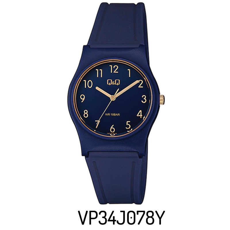Q&Q Original Jam Tangan Wanita VP34J Series - Jam Tangan Unisex - Karet-VP34J078Y Navy