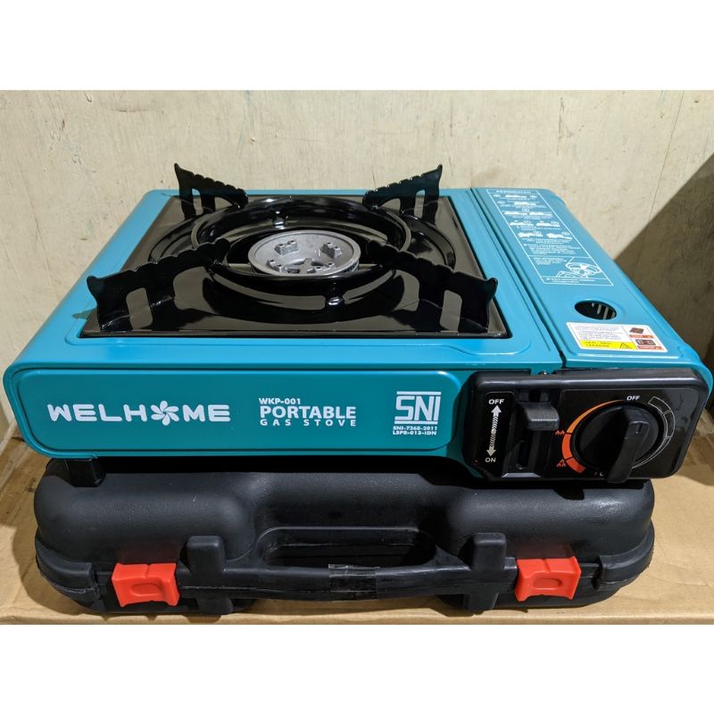 Kompor Gas Portable WELHOME 2 In 1 Gas Elpiji Dan Gas Kaleng - SNI