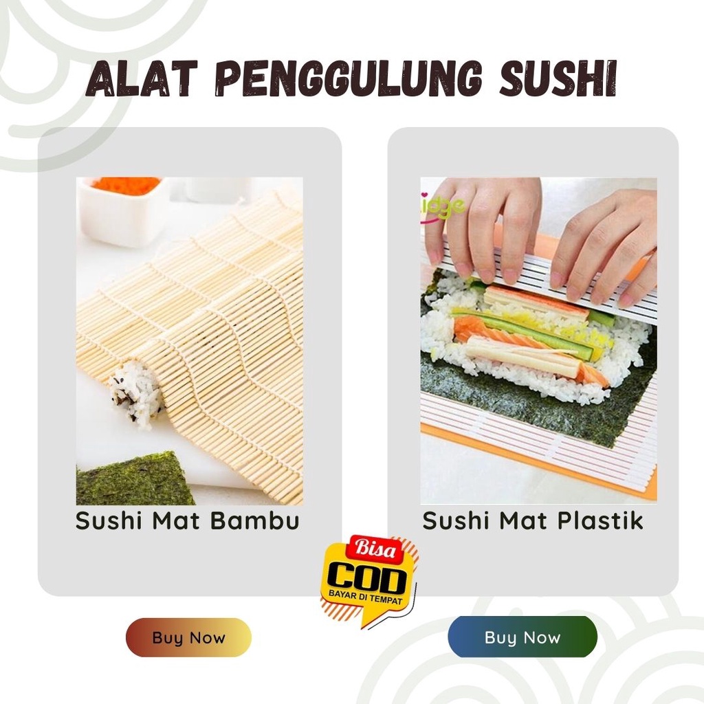 Alat Penggulung Sushi - Sushi Mat Plastik - Sushi Mat Bambu - Tikar Penggulung Sushi