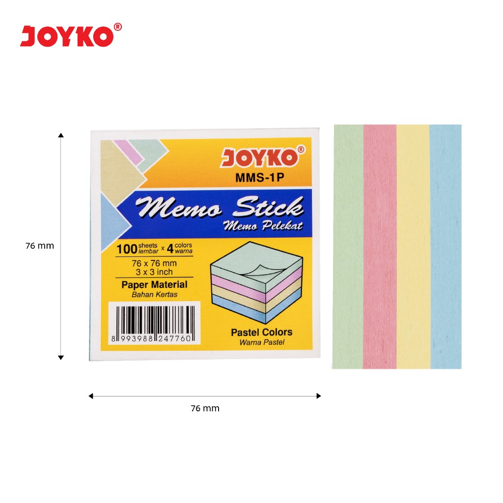 

Memo Stick Sticky Note Kertas Memo / Memo Tempel Joyko MMS-1P / Joyko Original