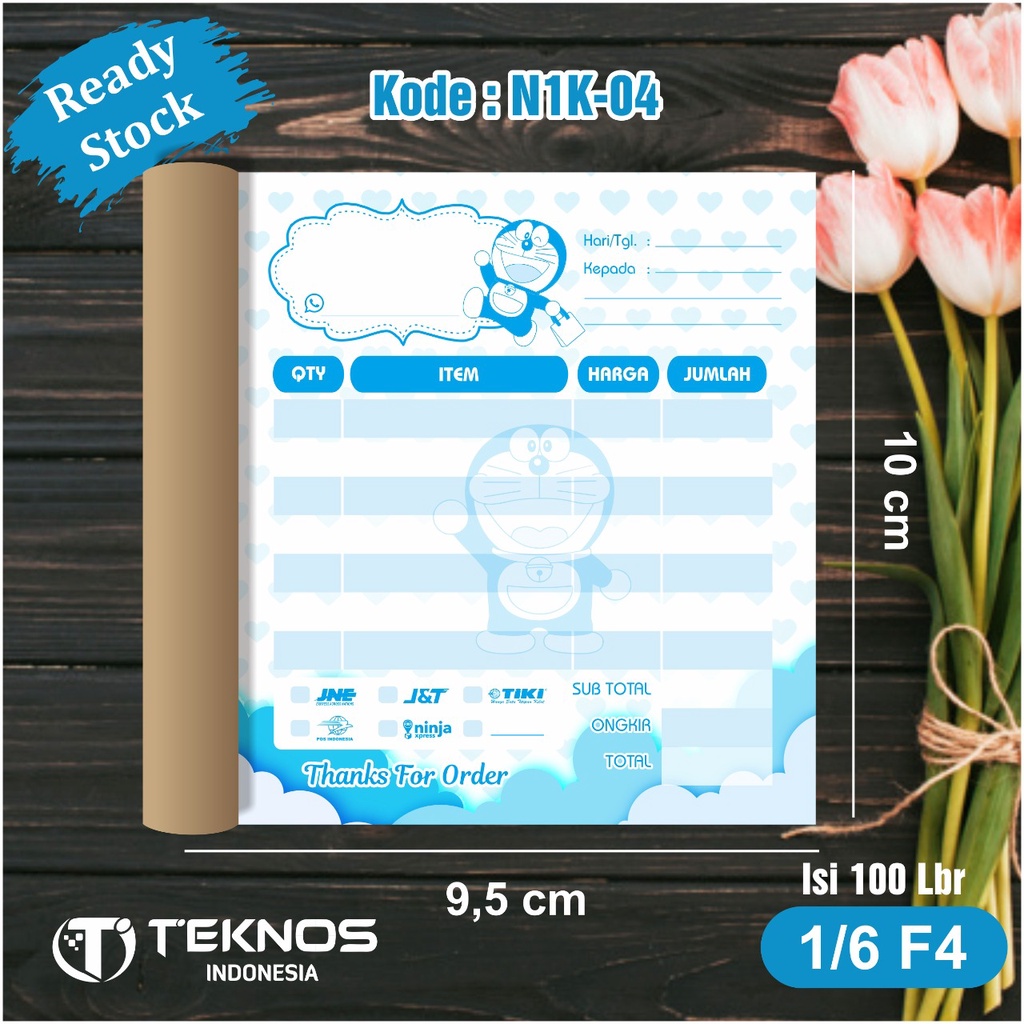 

[100 lembar] NOTA OLSHOP KOSONGAN LUCU MURAH 1 PLY NIK-04 DORAEMON