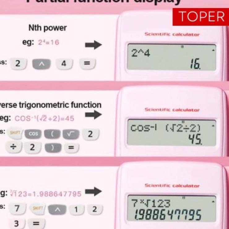 

Barang Pilihan.. TOPER Kalkulator Scientific Calculator Sin Cos Tan Function Aesthetic Estetik