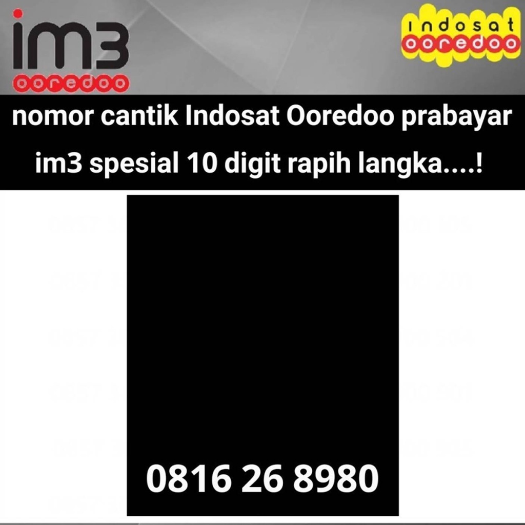 indosat ooredoo 10 digit 4G plus kartu perdana nomer cantik pilihan