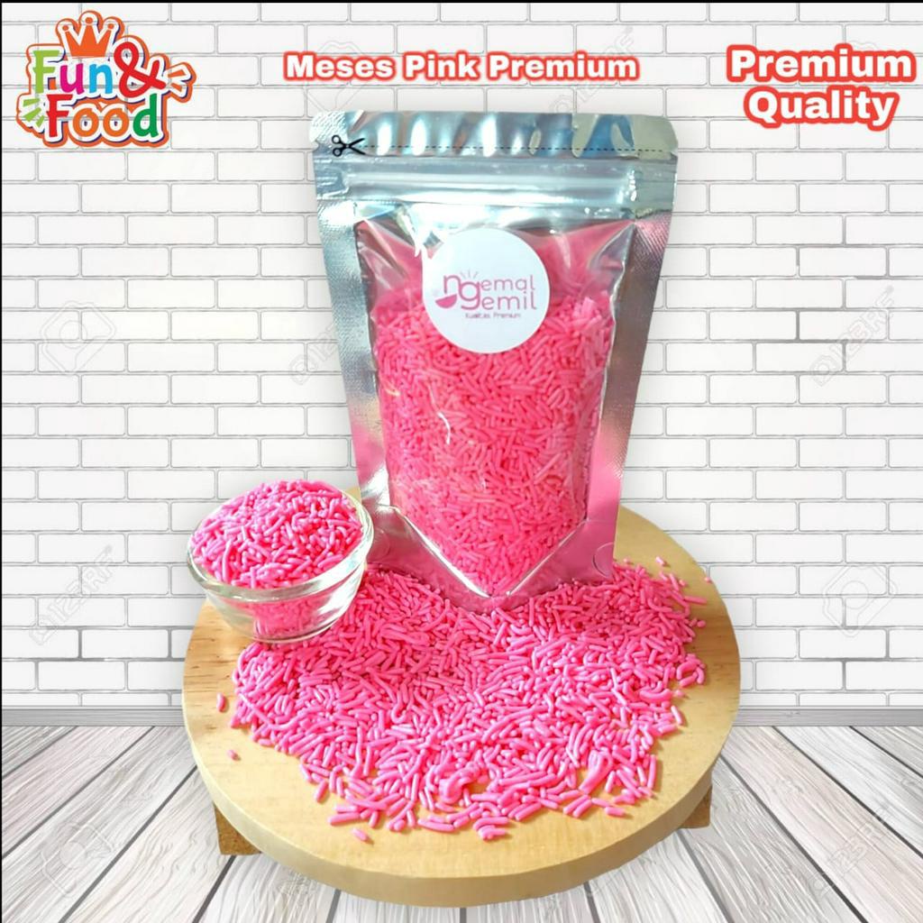 

Meses Pouch Pink Meses Butiran Coklat Sprinkle Topping Donut Kue Bolu Kualitas Premium
