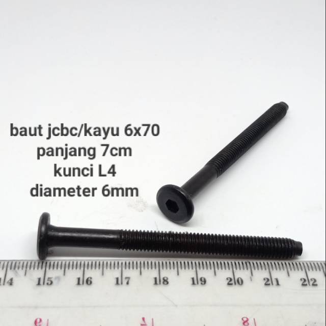 BAUT JCBC 6X70 PANJANG 7CM KUNCI L4 BAUT KAYU BAUT KNOCKDOWN
