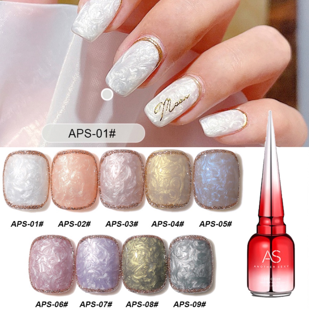 AS APS Color Pearl Fritillalia Threaded Nail Gel Polish Soak Off Uv