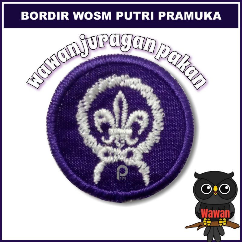 bed bordir WOSM PANDU,atribut pramuka bordir pandu putra &amp; putri