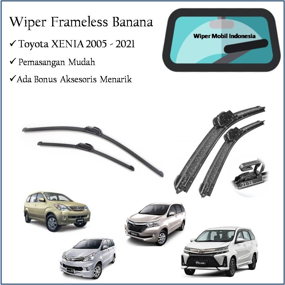 Wiper Kaca Mobil Daihatsu Xenia 05 2006 2007 2008 2009 2010 2011 2012 2013 2014 2015 2016 Frameless
