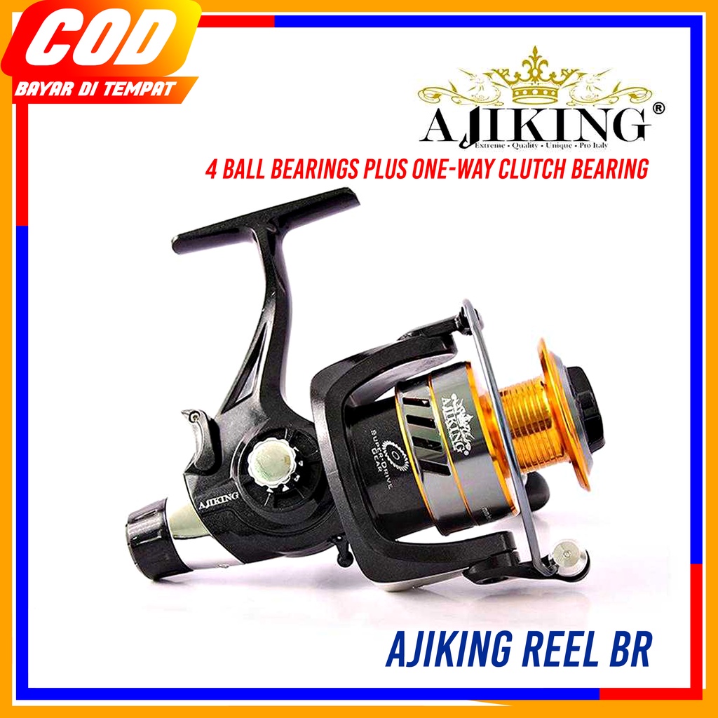 REEL AJIKING BR BAIT RUNNER REEL PANCING SPINNING DRAG DOUBLE DEPAN BELAKANG