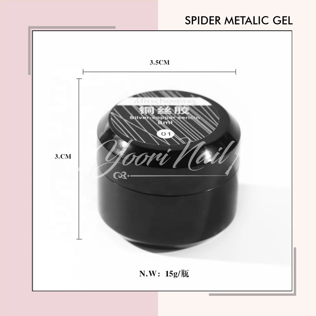 Spider gel metalic nail art wire drawing painting uv gel nails spider metalic