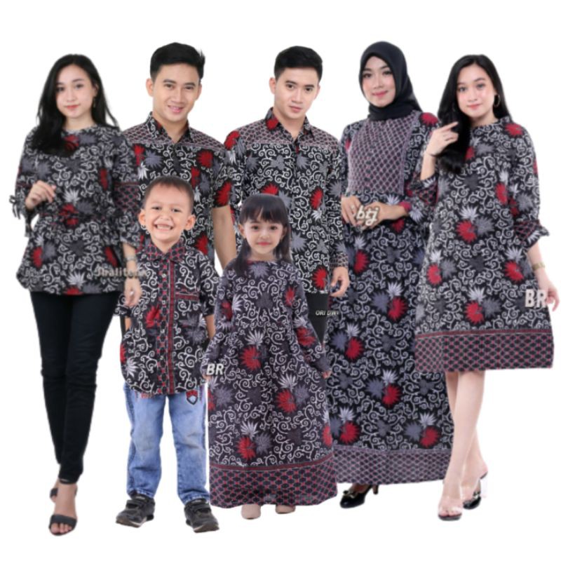 Batik Couple Keluarga Maura Batik Couple gamis baju batik pasangan Baju batik keluarga batik