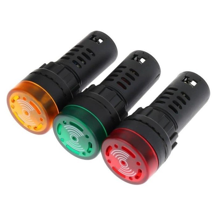 Lampu Pilot Alarm AD16-22SM 24V AC/DC Flash Buzzer LED Light Pilot Lamp Alarm