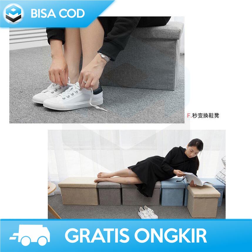 SOFA KOTAK PENYIMPANAN BARANG SERBAGUNA L170402 - SOFA PUFF KOTAK BOX