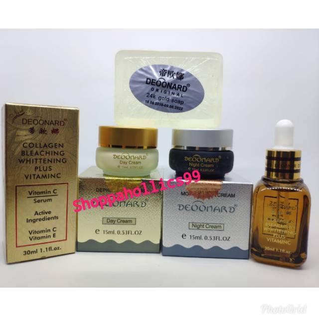 Paket Cream Deoonard Deonard Gold Silver / Sabun Gold / Serum Gold Collagen