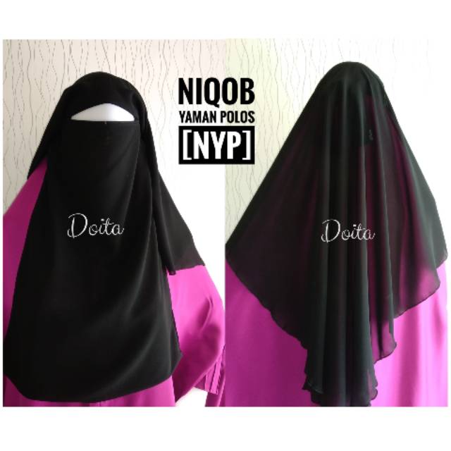Niqob Cadar Yaman polos rempel renda