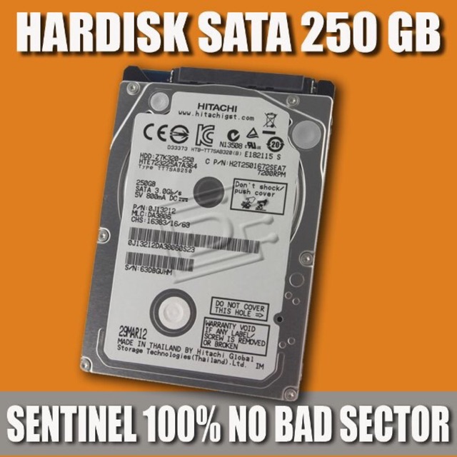 Hdd 2.5 inch 250 gb hithaci 7 mm