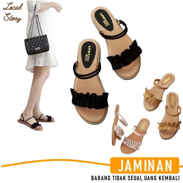 Sandal Wanita Kekinian Sandal Teplek Wanita Terbaru 2022 Sandal Cewek Kekinian Sendal Flat Wanita Re