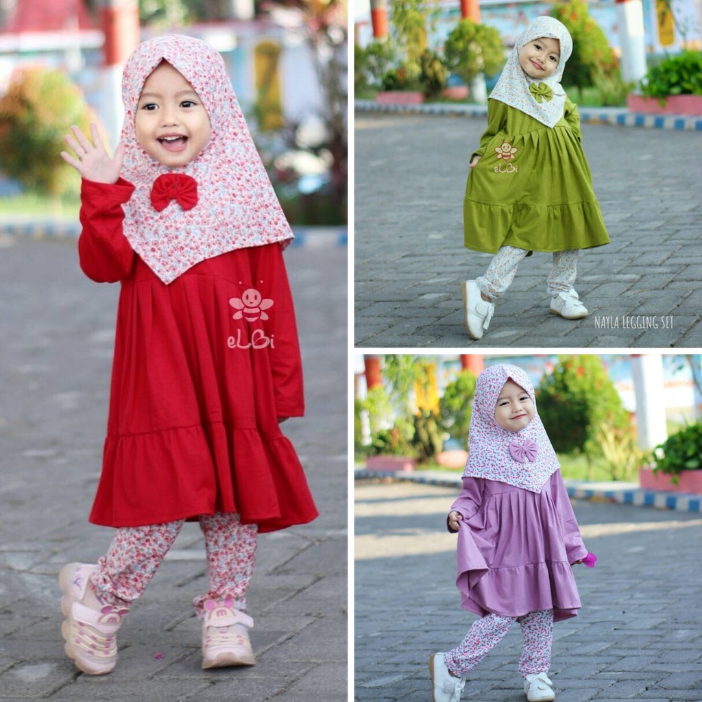 Baju Muslim Anak Perempuan - Setelan Baju Anak Perempuan - Baju Anak Perempuan Muslim - Nayla Set