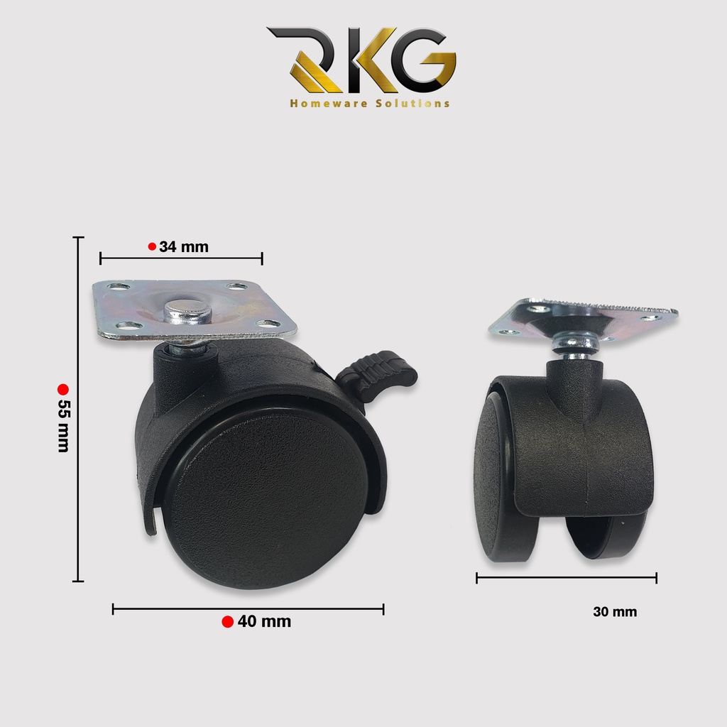 RKG Roda Caster Kursi Kantor 1.5 Inch / Roda Kastor Kursi Rak Etalase-3