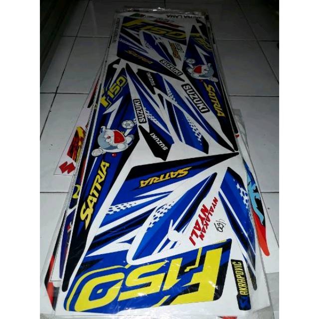 Striping lis sticker variasi satria fu 150 doraemon biru