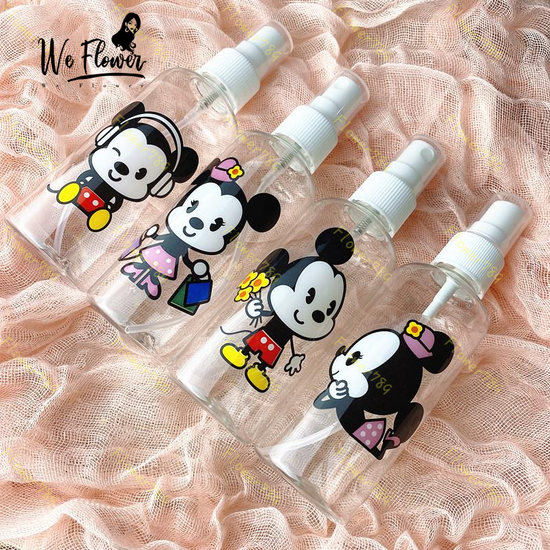 (We) 100ml Botol Spray Kosong Isi Ulang Desain Kartun Mickey/Minnie Mouse