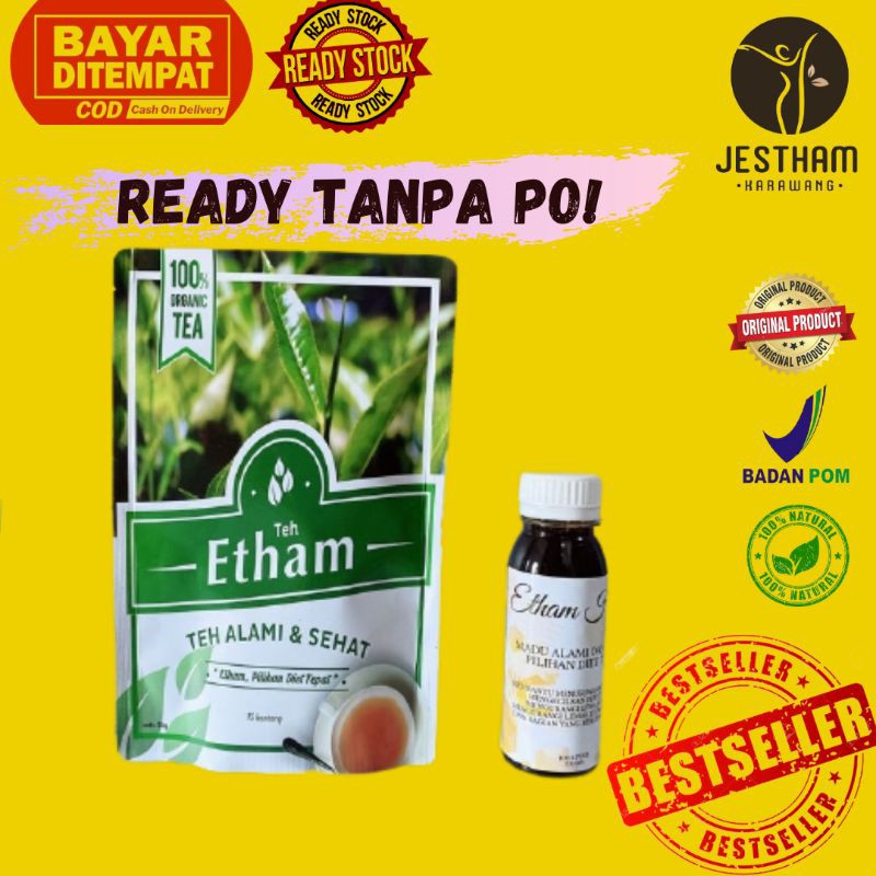 PAKET MADU & TEH ETHAM honey etham teh diet etham pelangsing jestham penekan nafsu makan