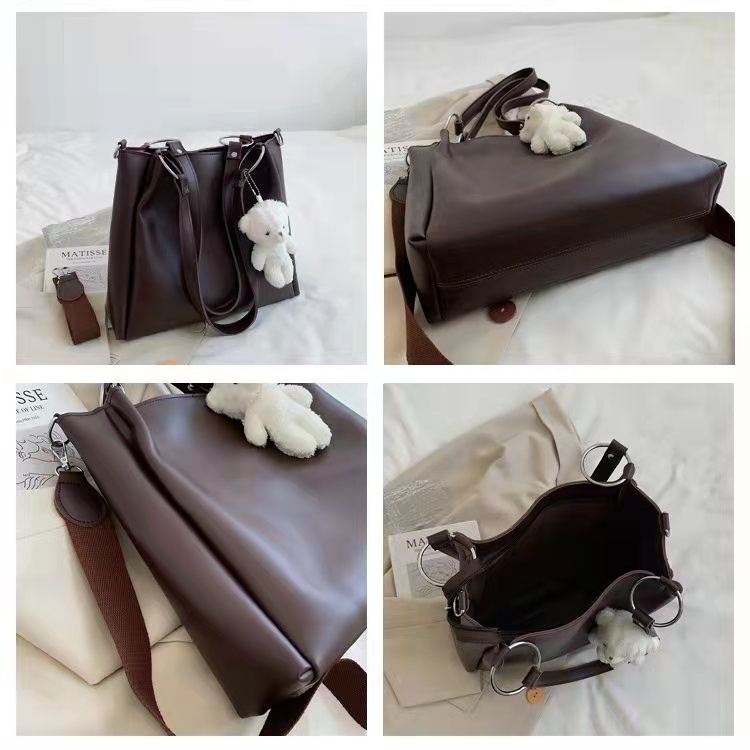 BJ63560 - BEIGE/BLACK/COFFEE - TAS BAHU SHOULDERBAG GANTUNGAN BONEKA TOTE WANITA FASHION IMPORT MODIS ELEGAN TERMURAH TERLARIS TERBARU BAGSTORE JAKARTA TAS BATAM ZC3560