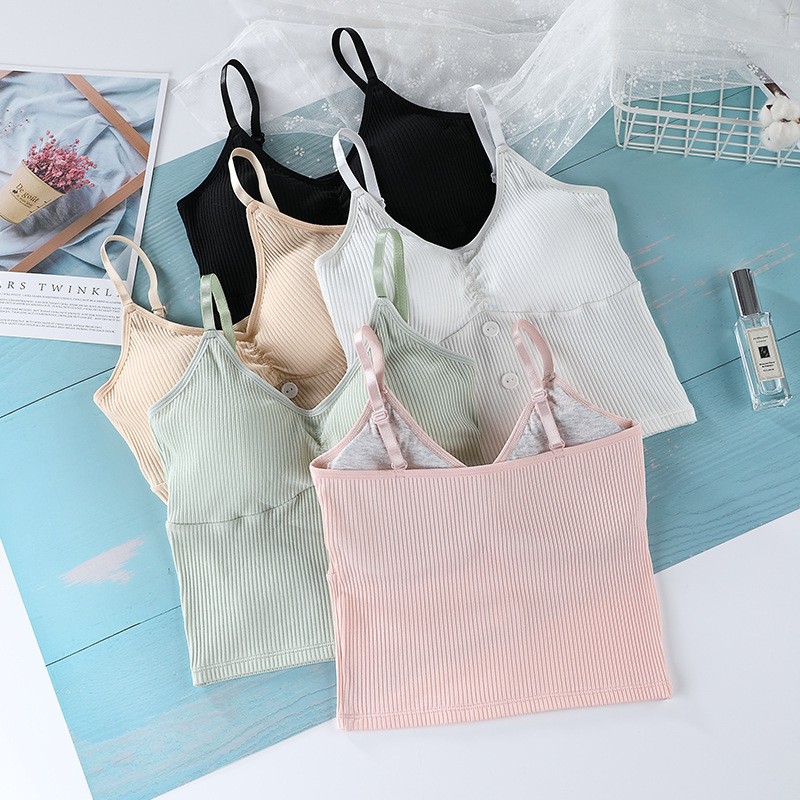 ❀ Chingu ❀ PW101 COD Tanktop Bra Tanpa Kawat Garis Fashion Korea Wanita Sexy Elastis Import Surabaya