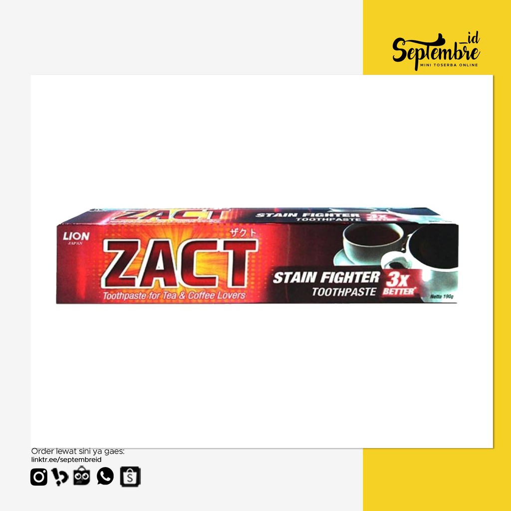 Zact Pasta Gigi Penghilang Noda - Zact for Tea and Coffee Lovers - Zact Stain Fighter 190gram