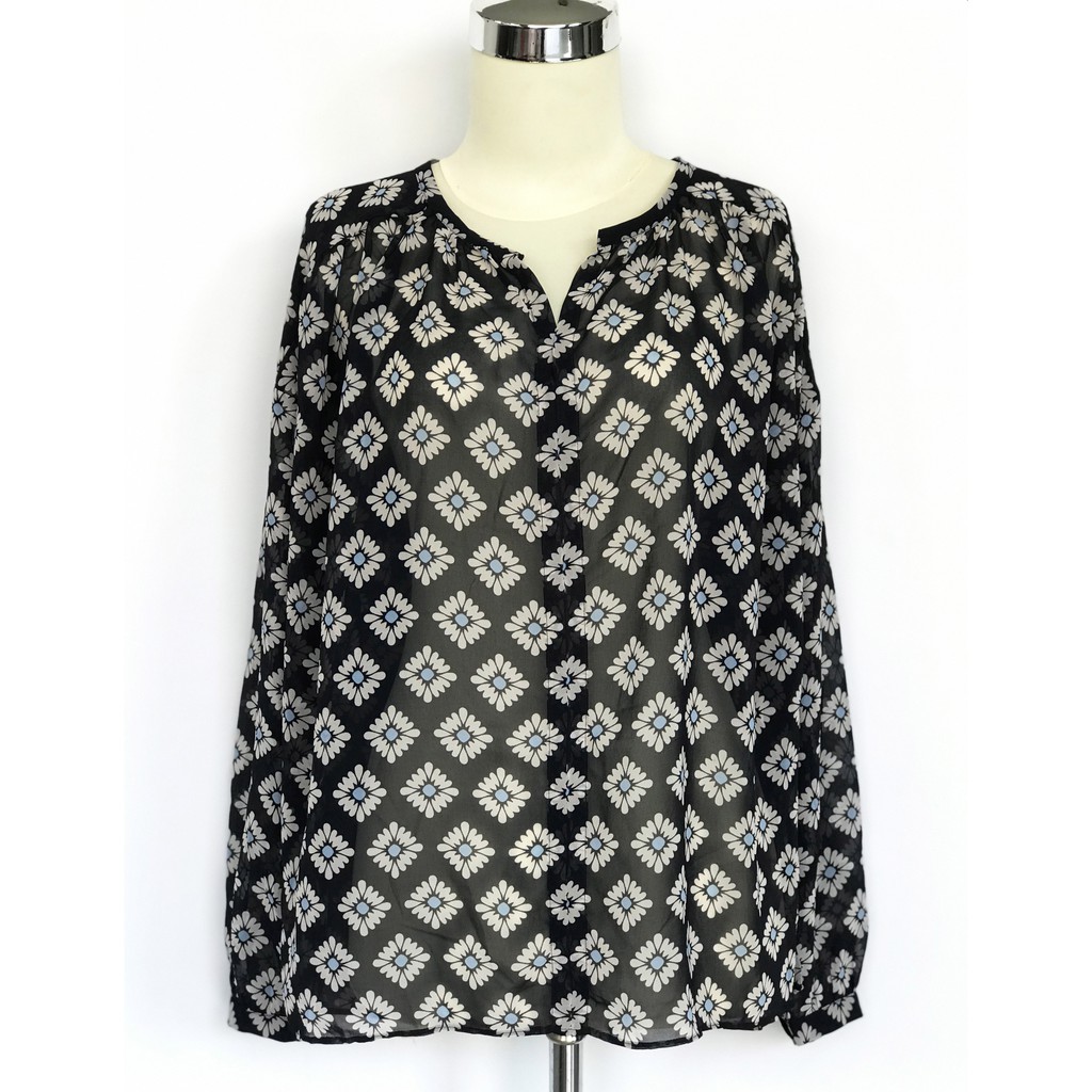 Blouse Wanita - LOFT Black Floral Print Original (BL-104)