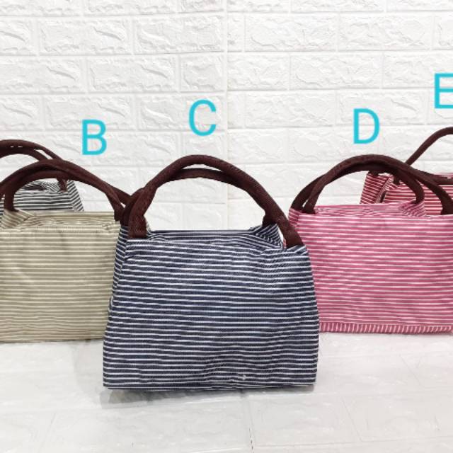 TAS LUNCH BOX MOTIF GARIS GARIS