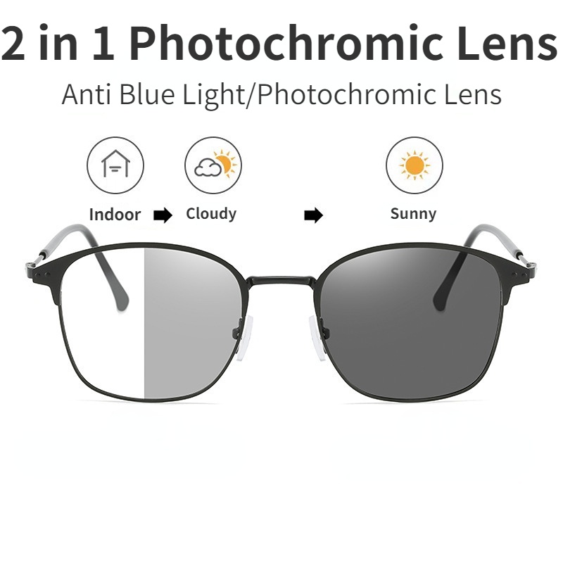 Kacamata Photochromic Anti Radiasi Anti Blue Ray Transition Untuk Pria Dan Wanita