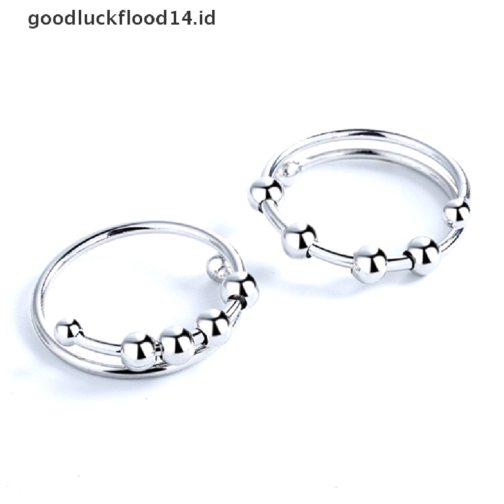 [OOID] Single Coil Spiral Ring Beads   Anti Stress Anxiety Ring Toy For Girl Women ID